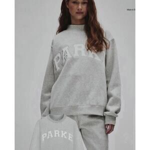 PARKE Varsity Mock. Heather Gray/White. Sold Out Color. Size S/M. NWTs.